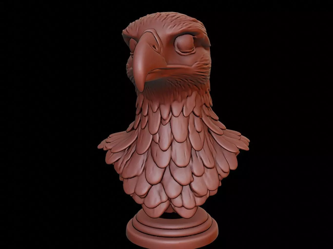 Falcon Animal Bust 3D print model_0