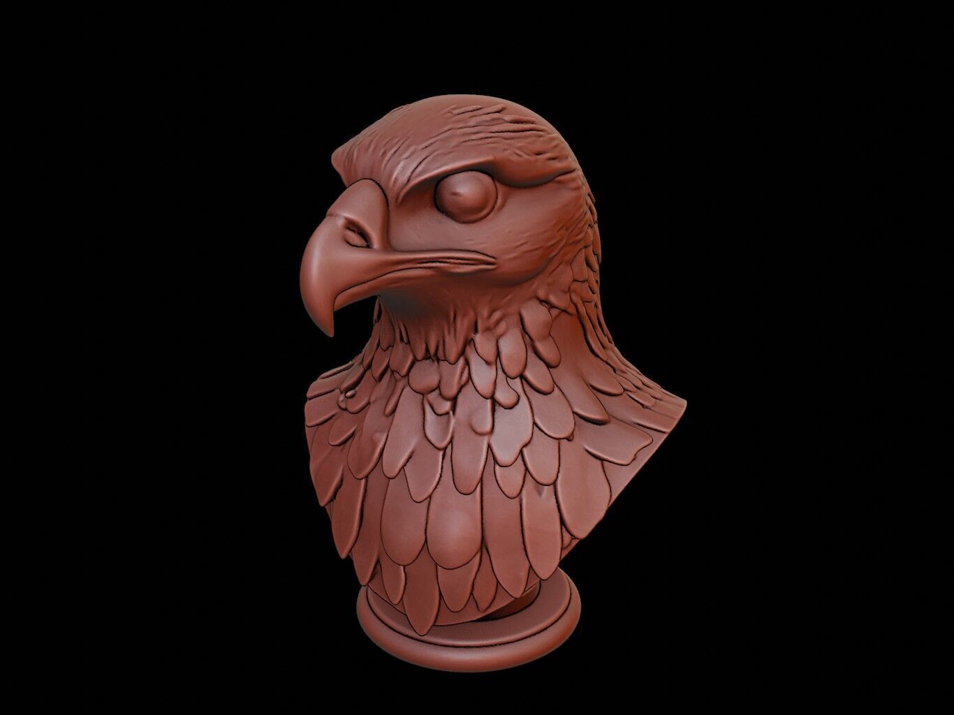 Falcon Animal Bust 3D print model_2