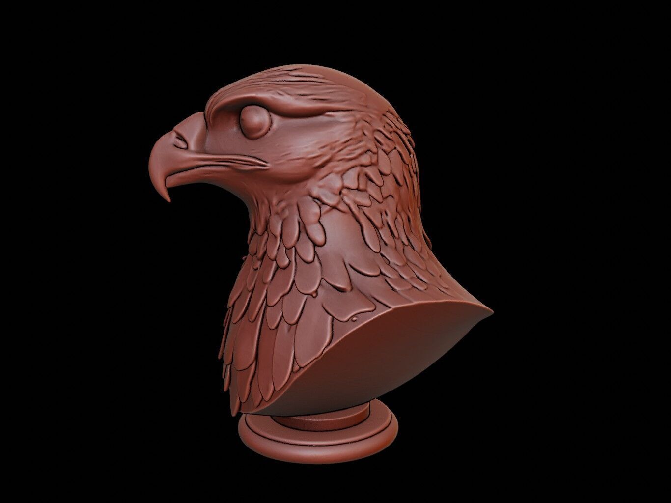 Falcon Animal Bust 3D print model_1