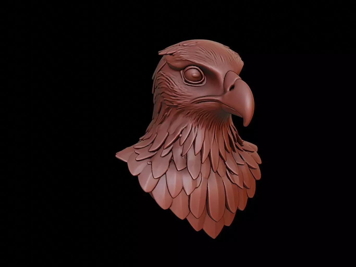 Falcon Animal Bust 3D print model_0