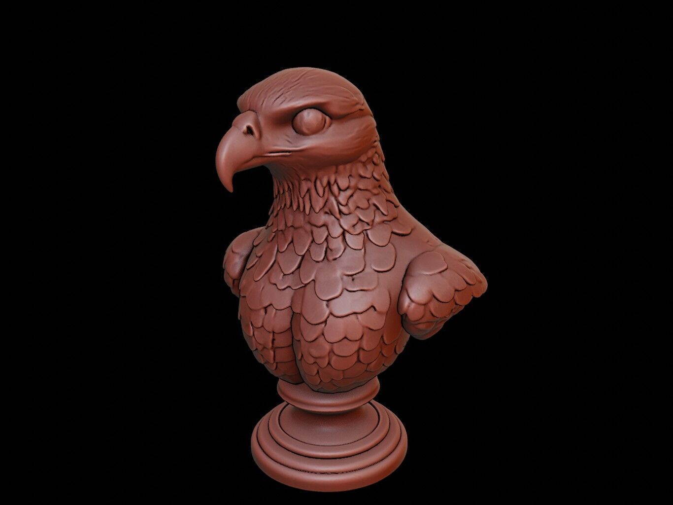 Falcon Animal Bust 3D print model_2