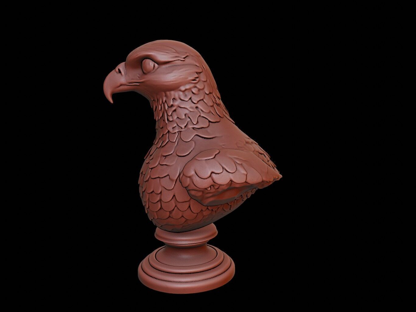 Falcon Animal Bust 3D print model_1
