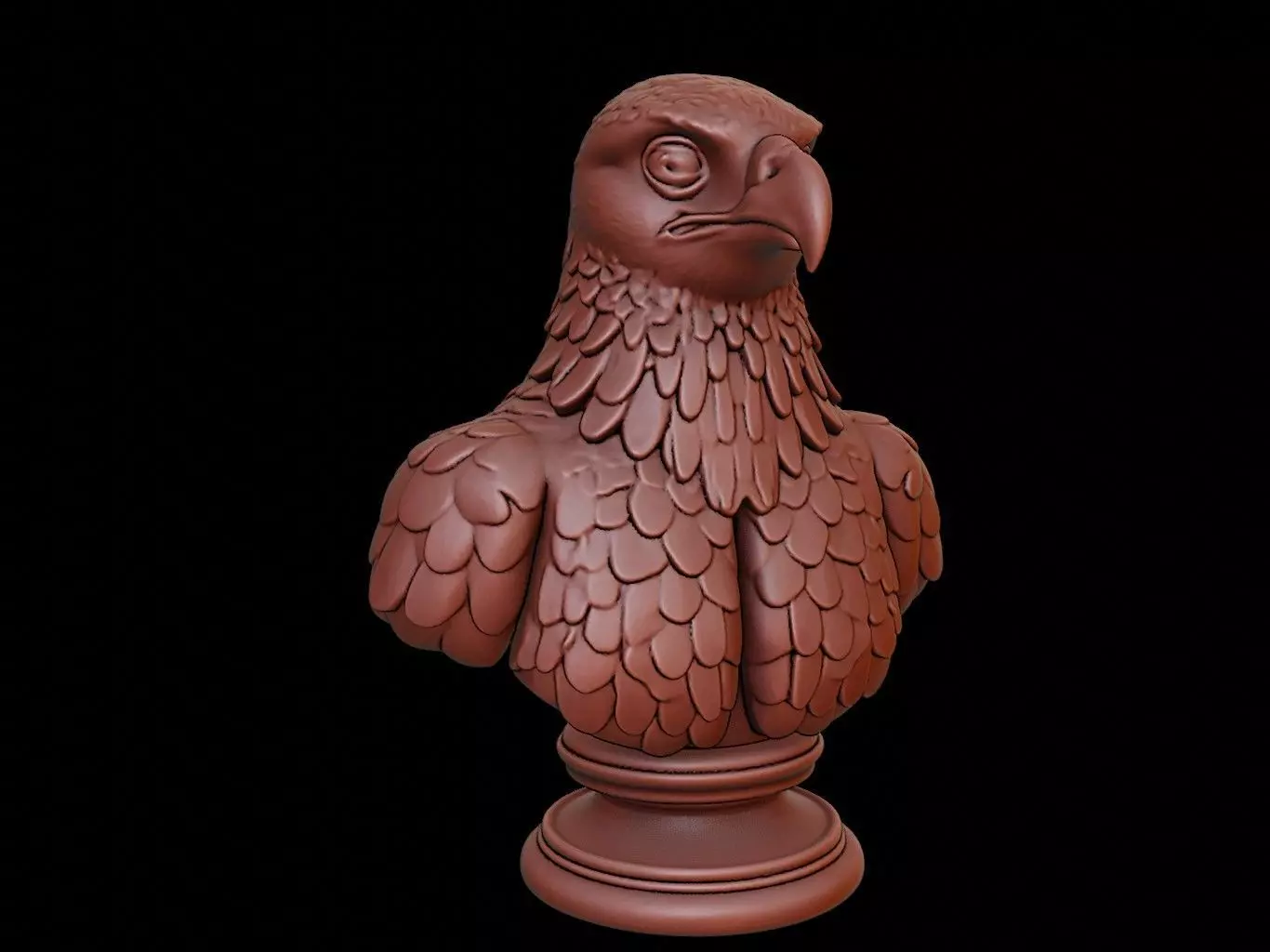 Falcon Animal Bust 3D print model_0
