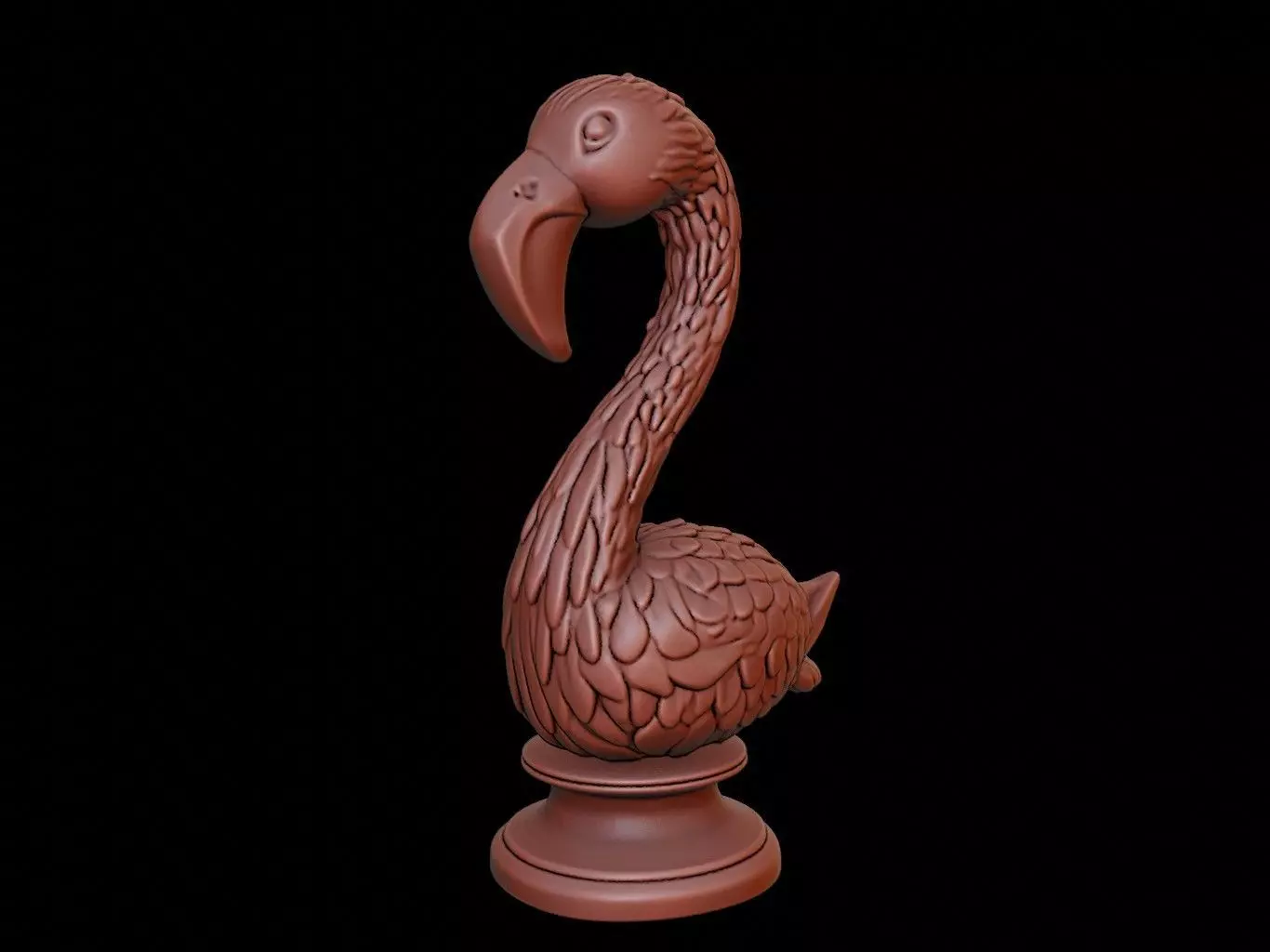 Flamingo Animal Bust 3D print model_0
