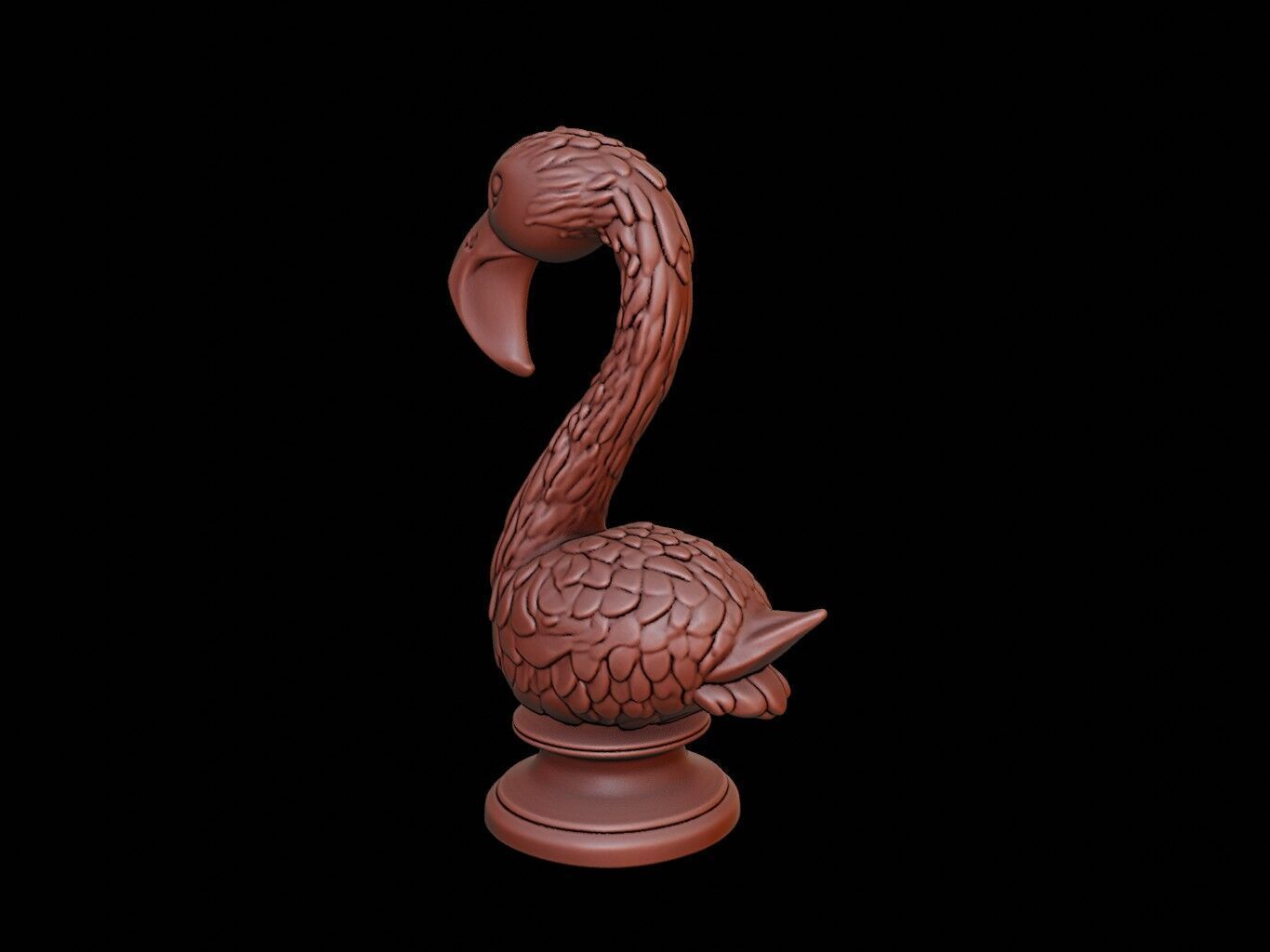 Flamingo Animal Bust 3D print model_1