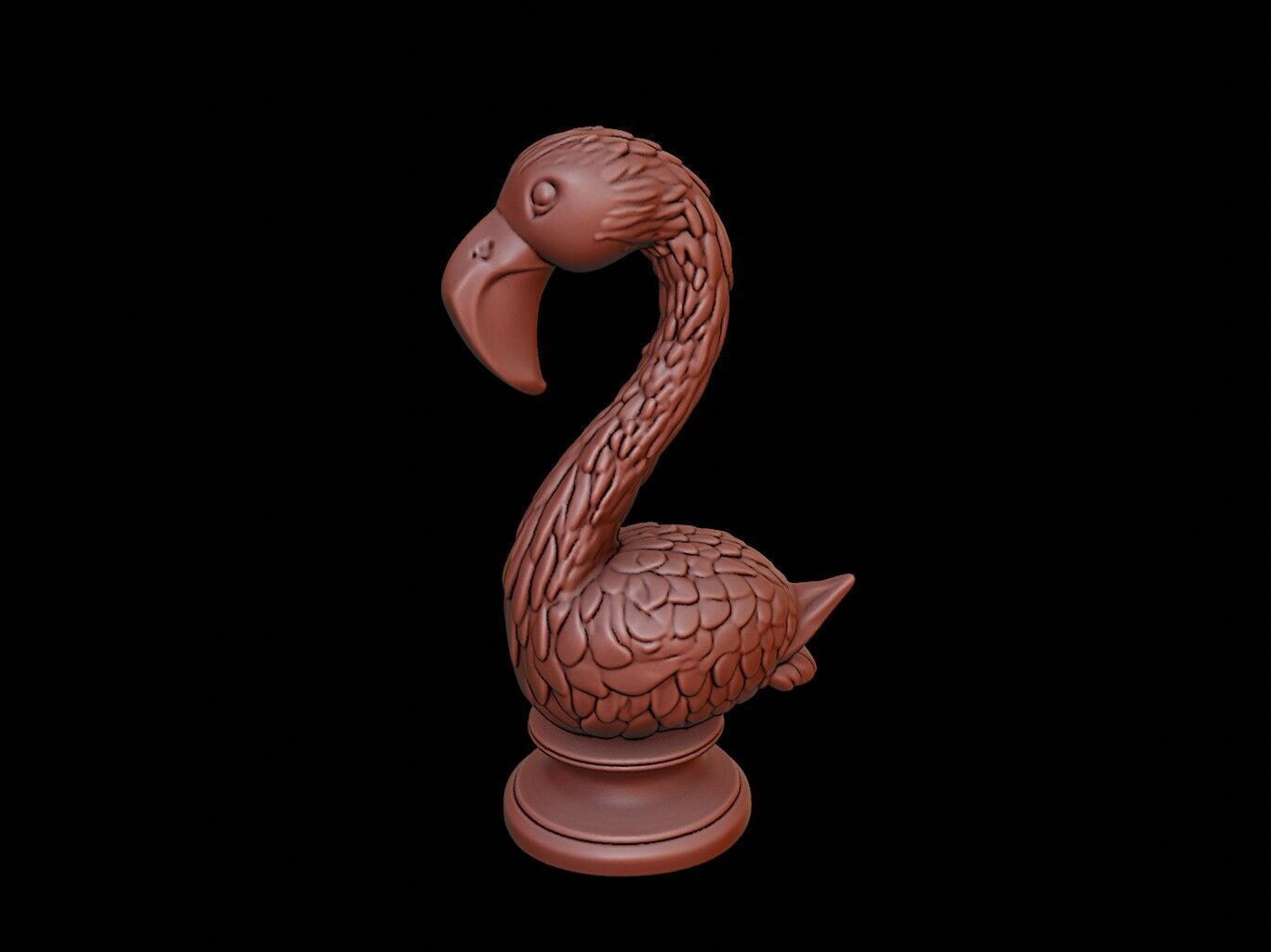 Flamingo Animal Bust 3D print model_2