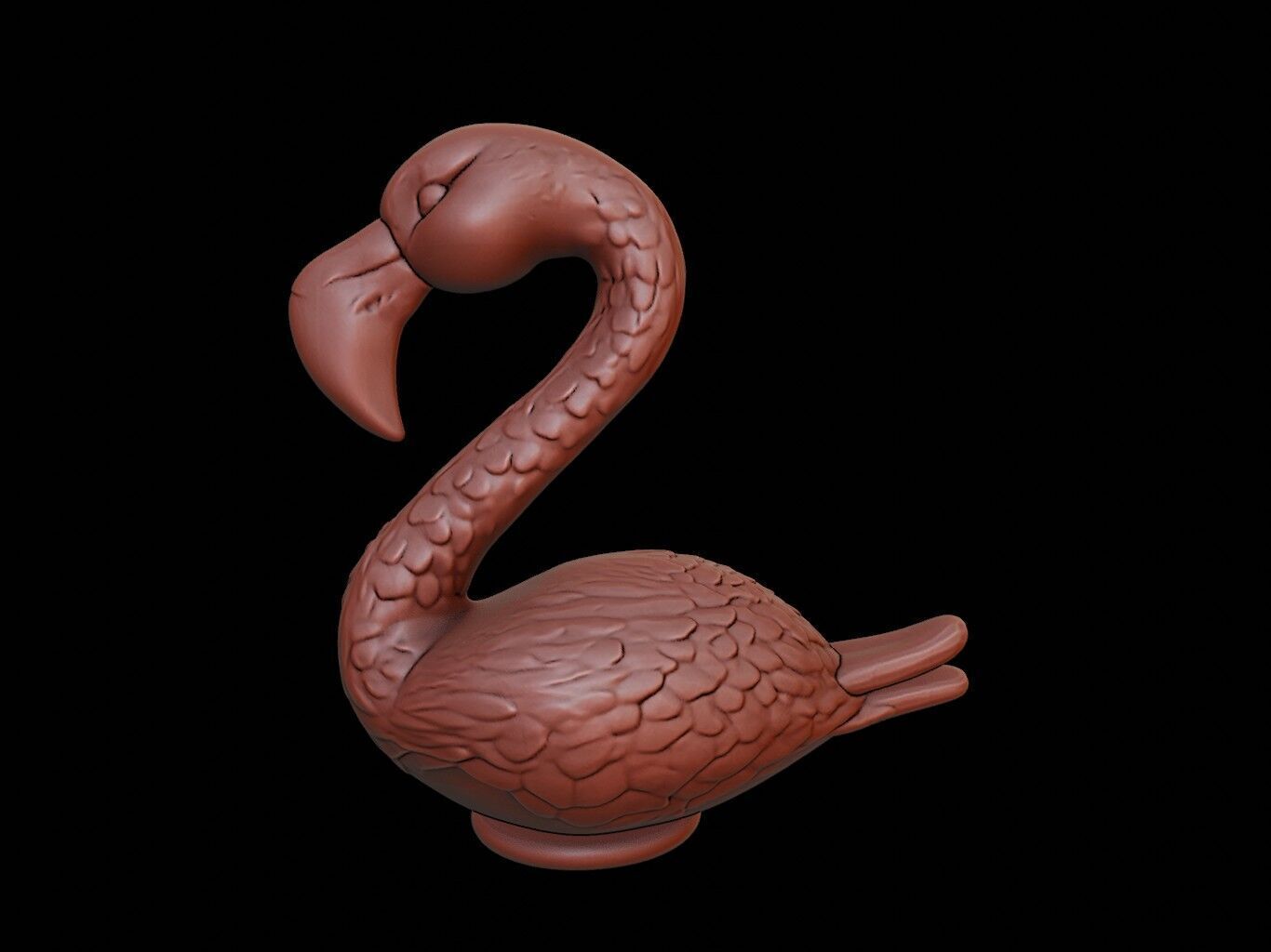 Flamingo Animal Bust 3D print model_1