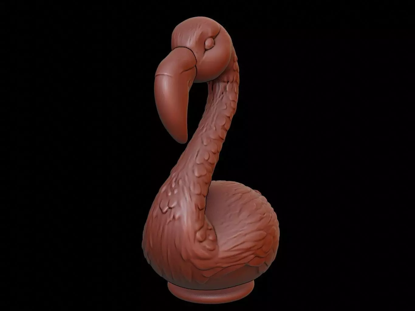 Flamingo Animal Bust 3D print model_0