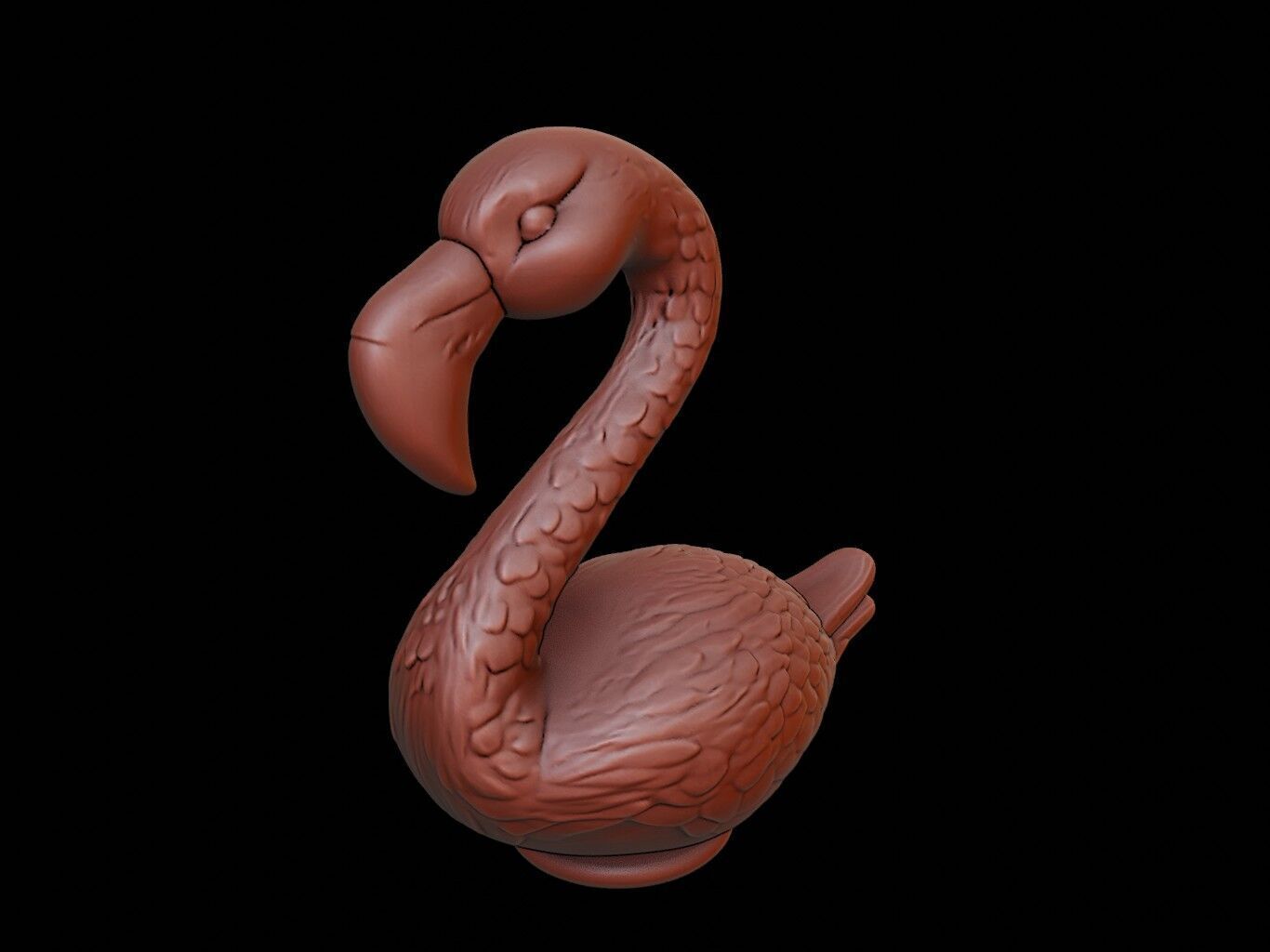 Flamingo Animal Bust 3D print model_2