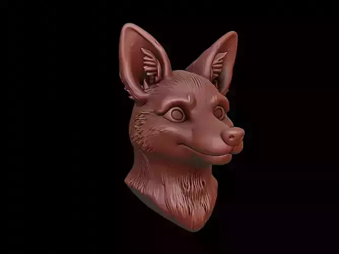 Fox Animal Bust 3D print model