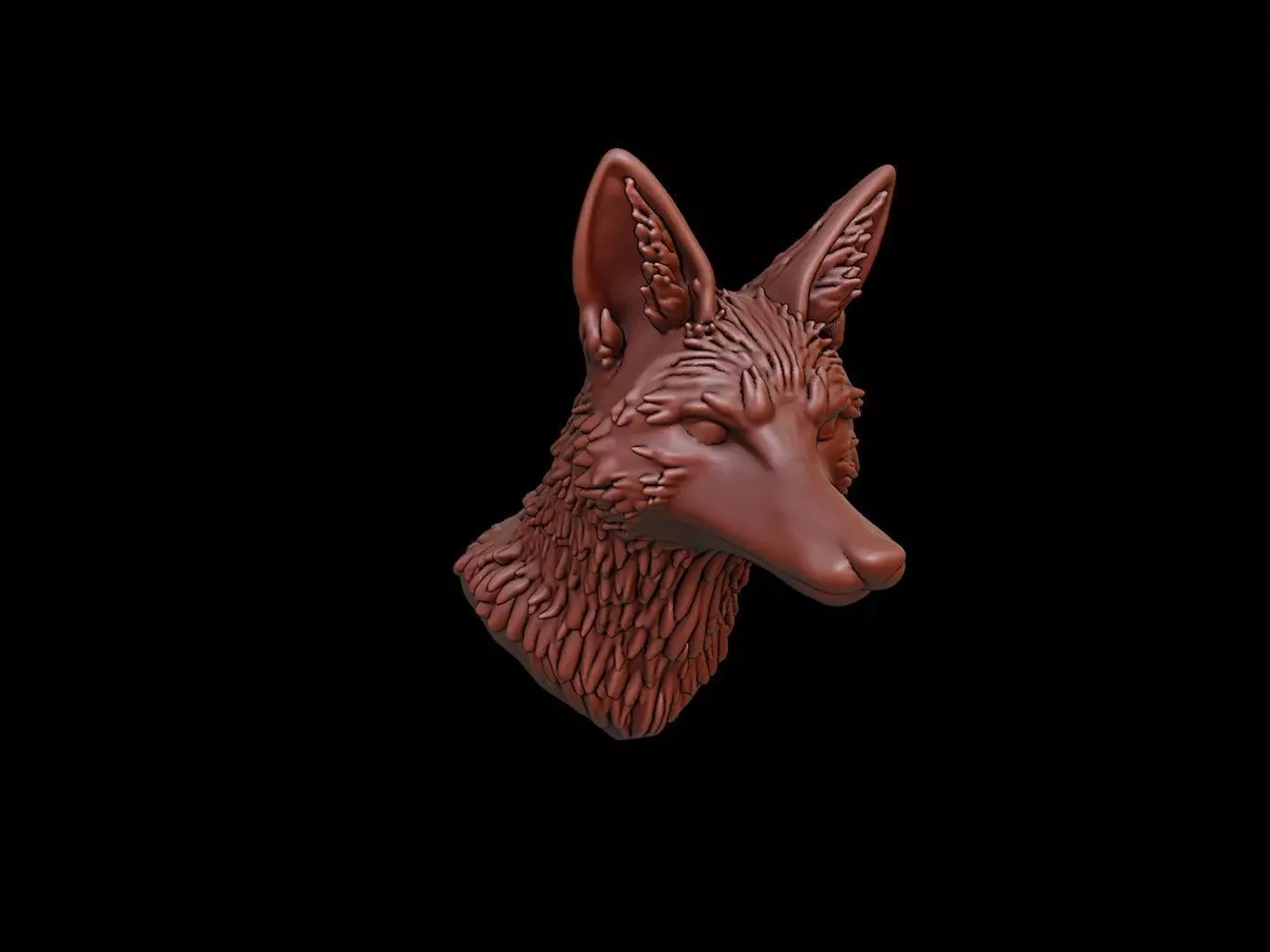 Fox Animal Bust 3D print model_0