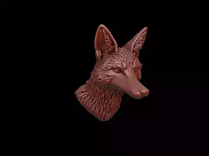 Fox Animal Bust 3D print model