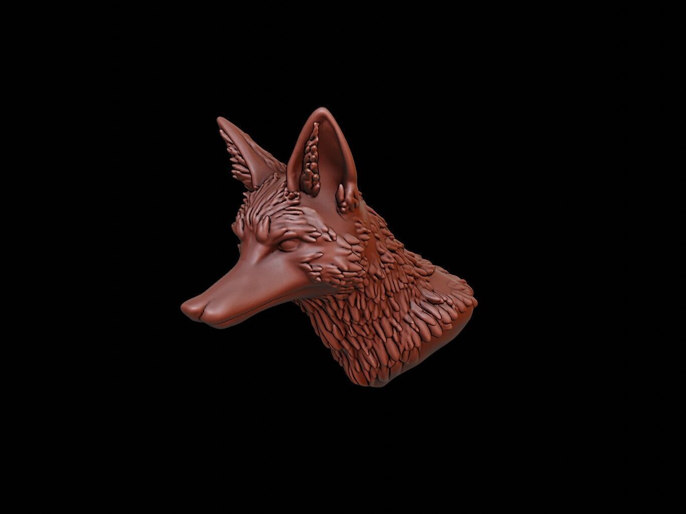 Fox Animal Bust 3D print model_1