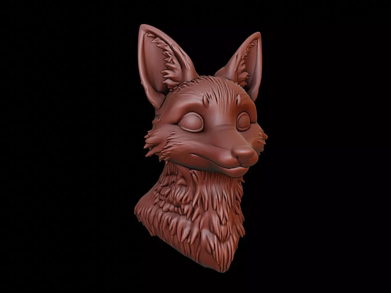 Fox Animal Bust 3D print model_0