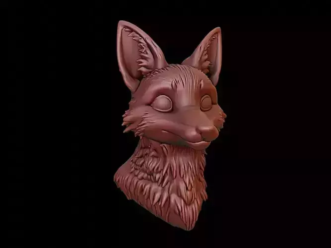 Fox Animal Bust 3D print model