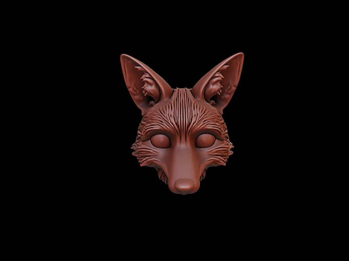 Fox Animal Bust 3D print model_2