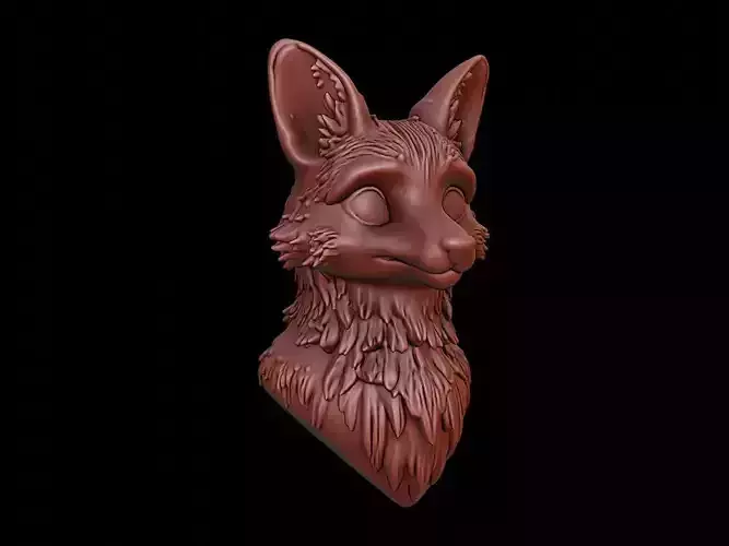 Fox Animal Bust 3D print model