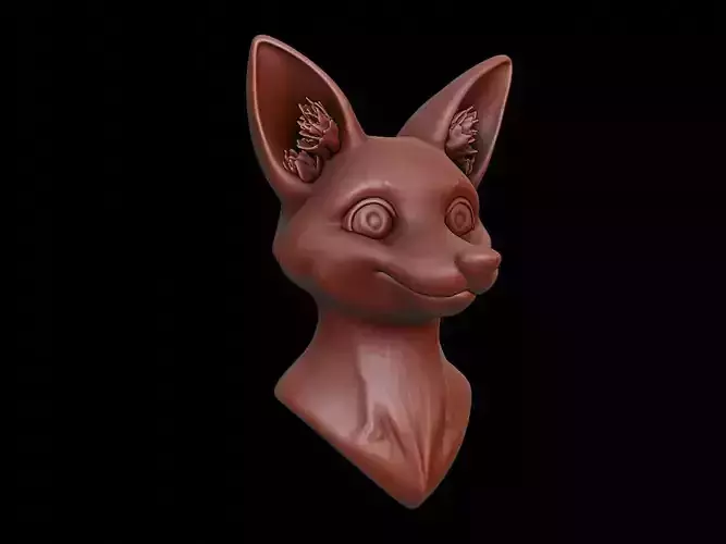 Fox Animal Bust 3D print model