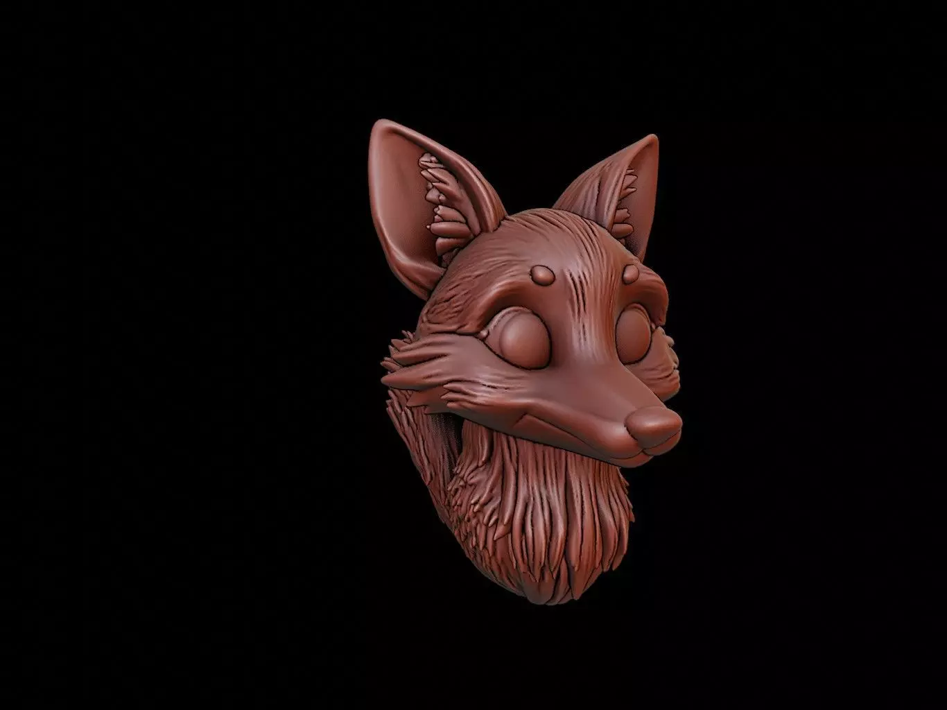Fox Animal Bust 3D print model_0