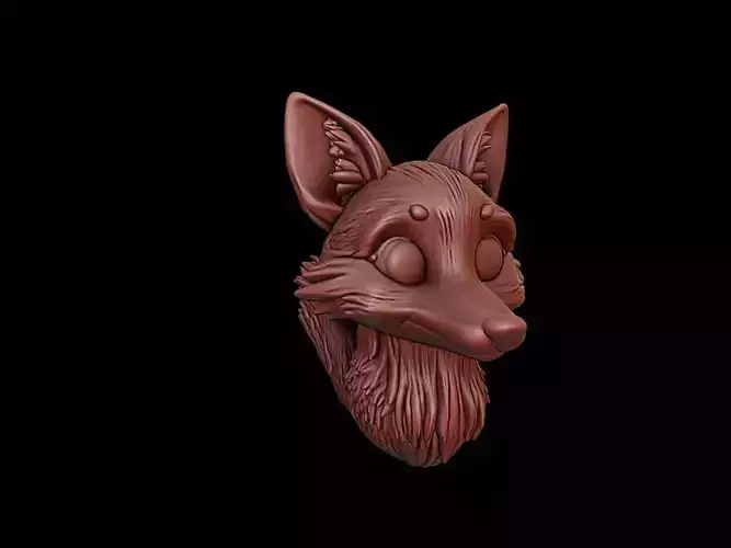 Fox Animal Bust 3D print model