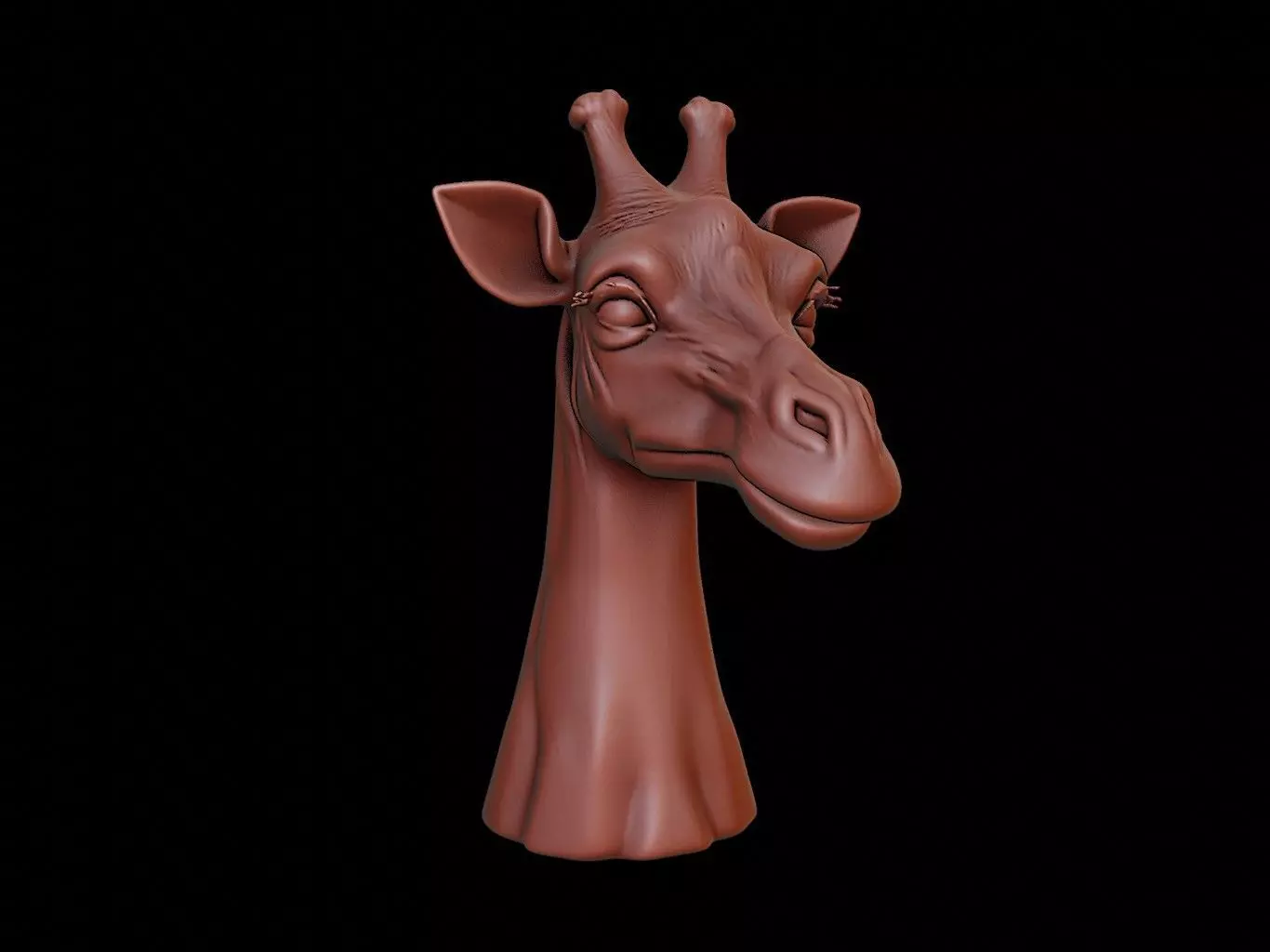 Giraffe Animal Bust 3D print model_0