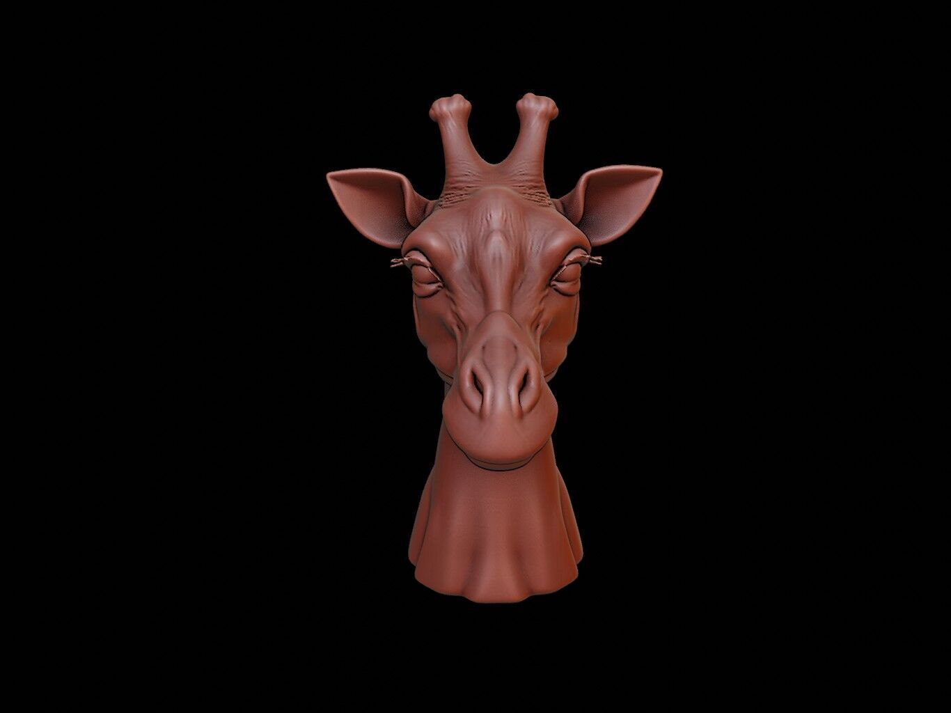 Giraffe Animal Bust 3D print model_2