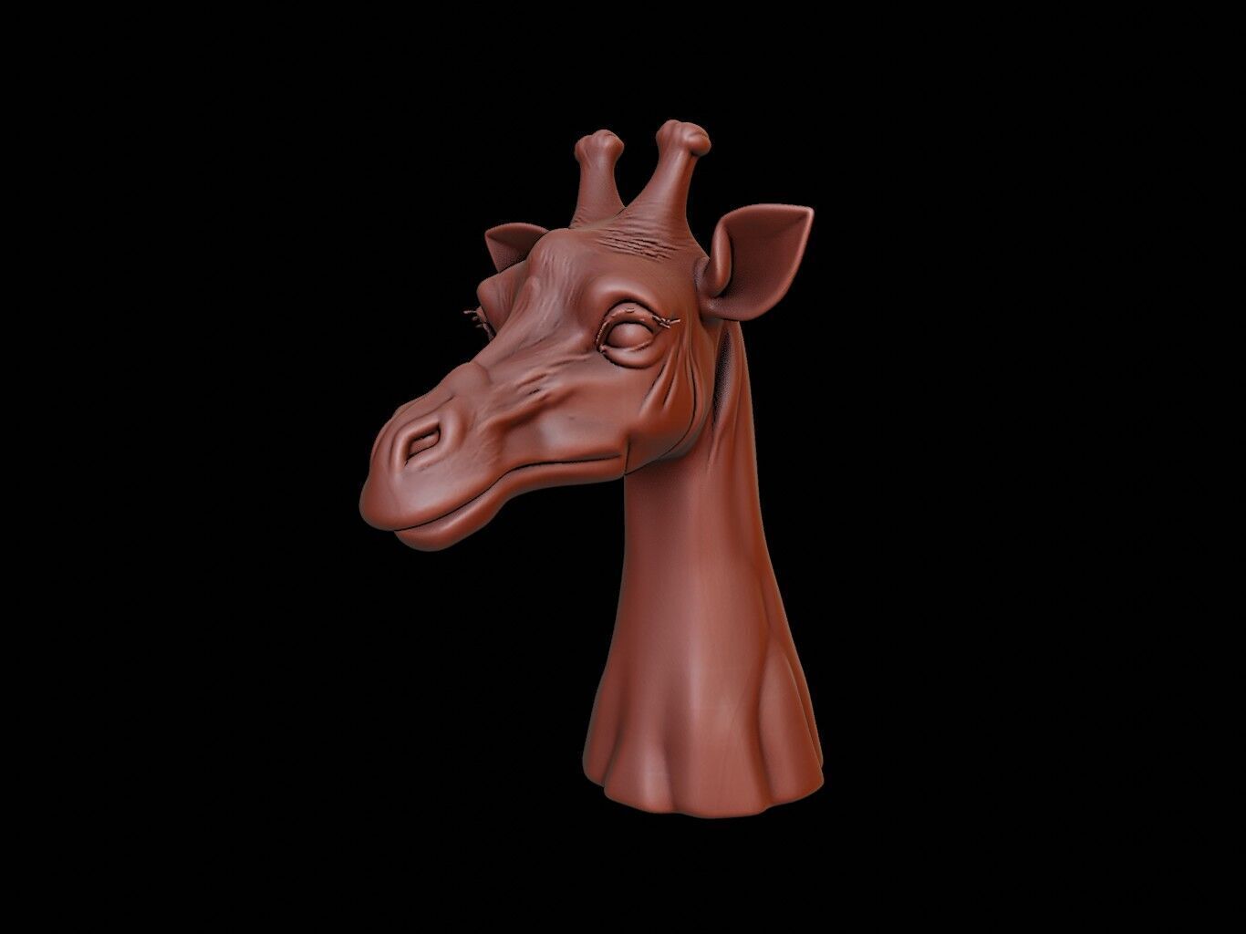 Giraffe Animal Bust 3D print model_1