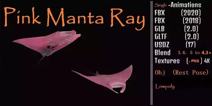 Pink Manta Mobula Ray
