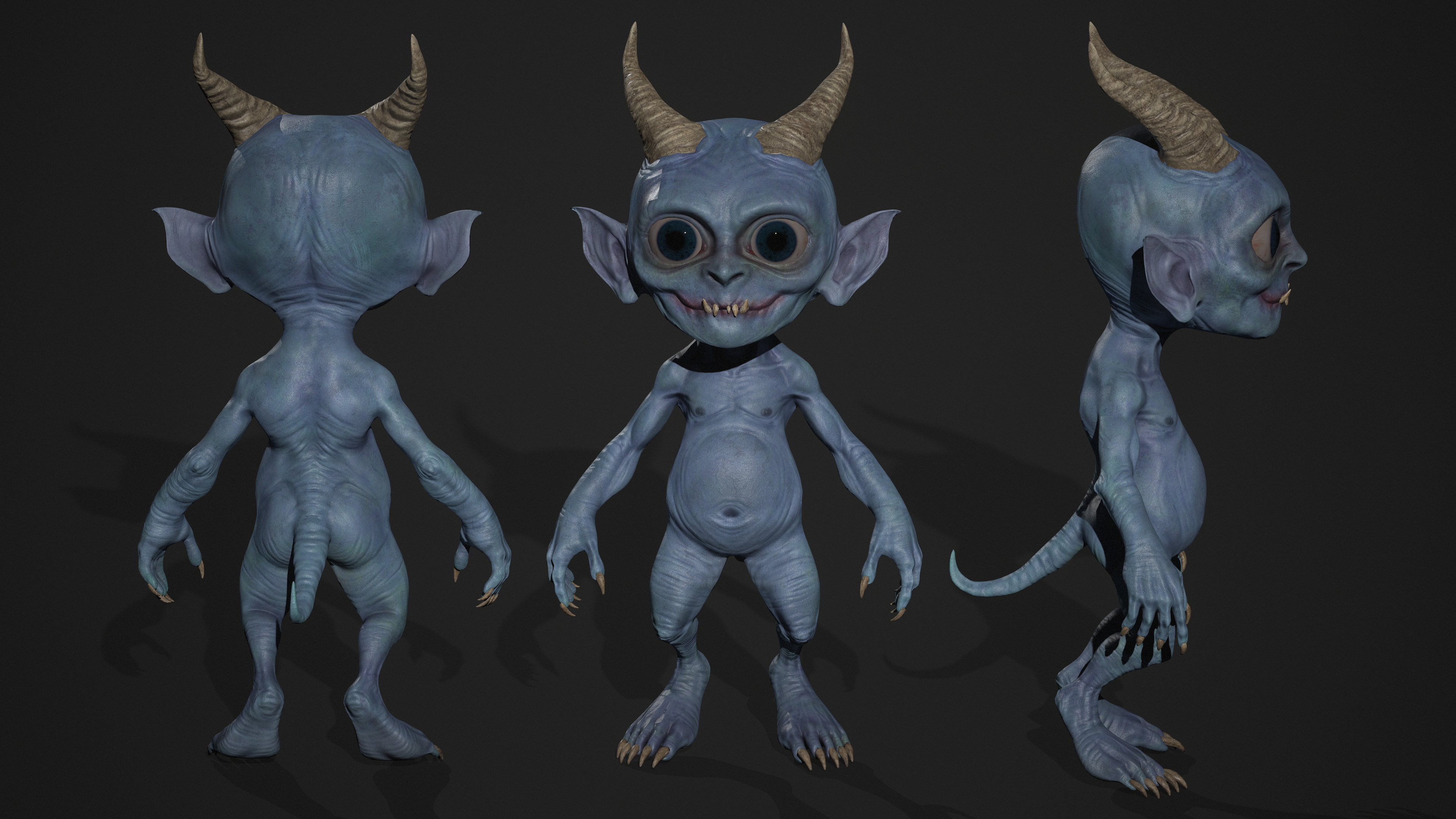 Game Ready Rigged Demon Character Free low-poly 3D model_8