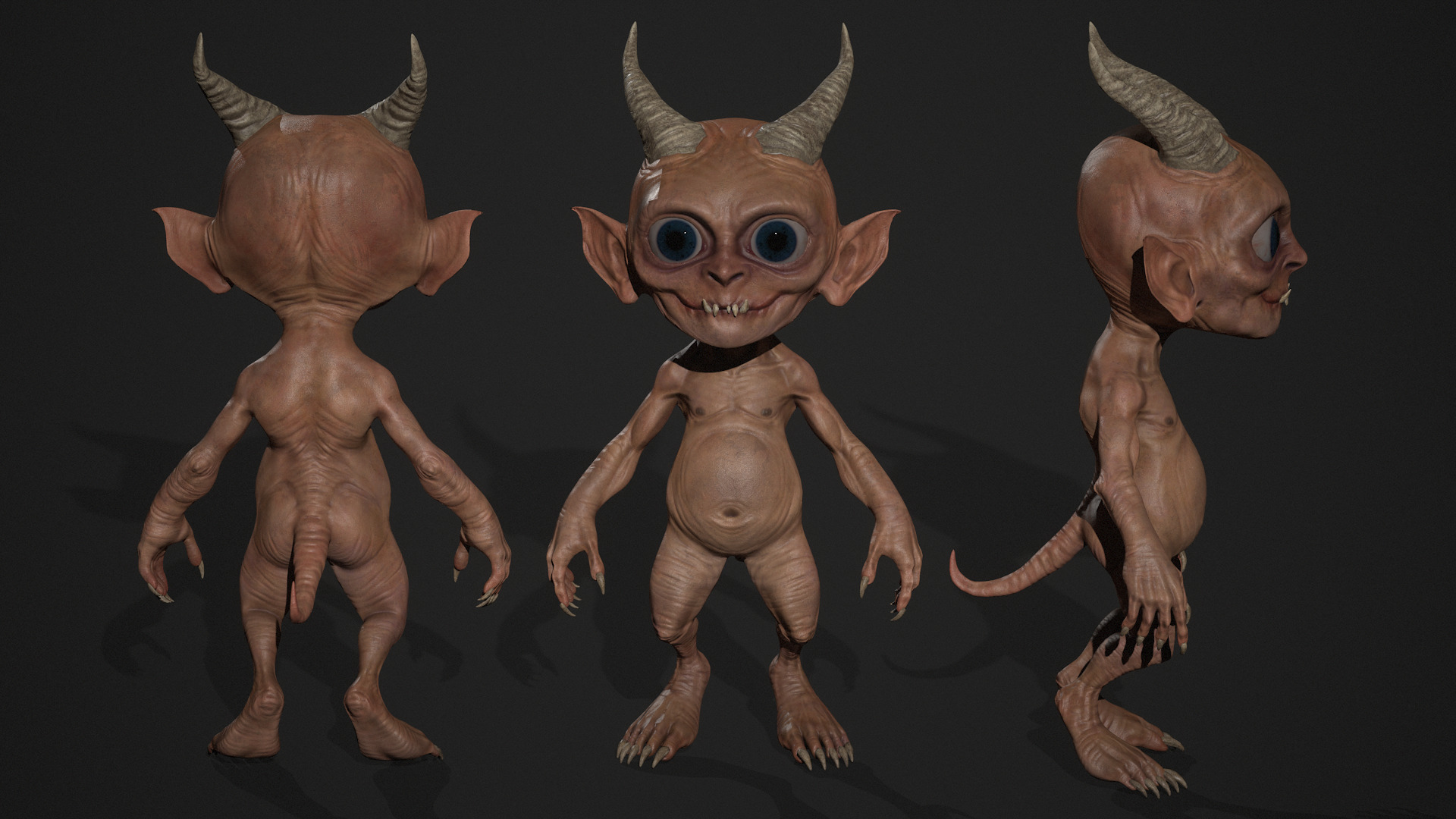Game Ready Rigged Demon Character Free low-poly 3D model_3