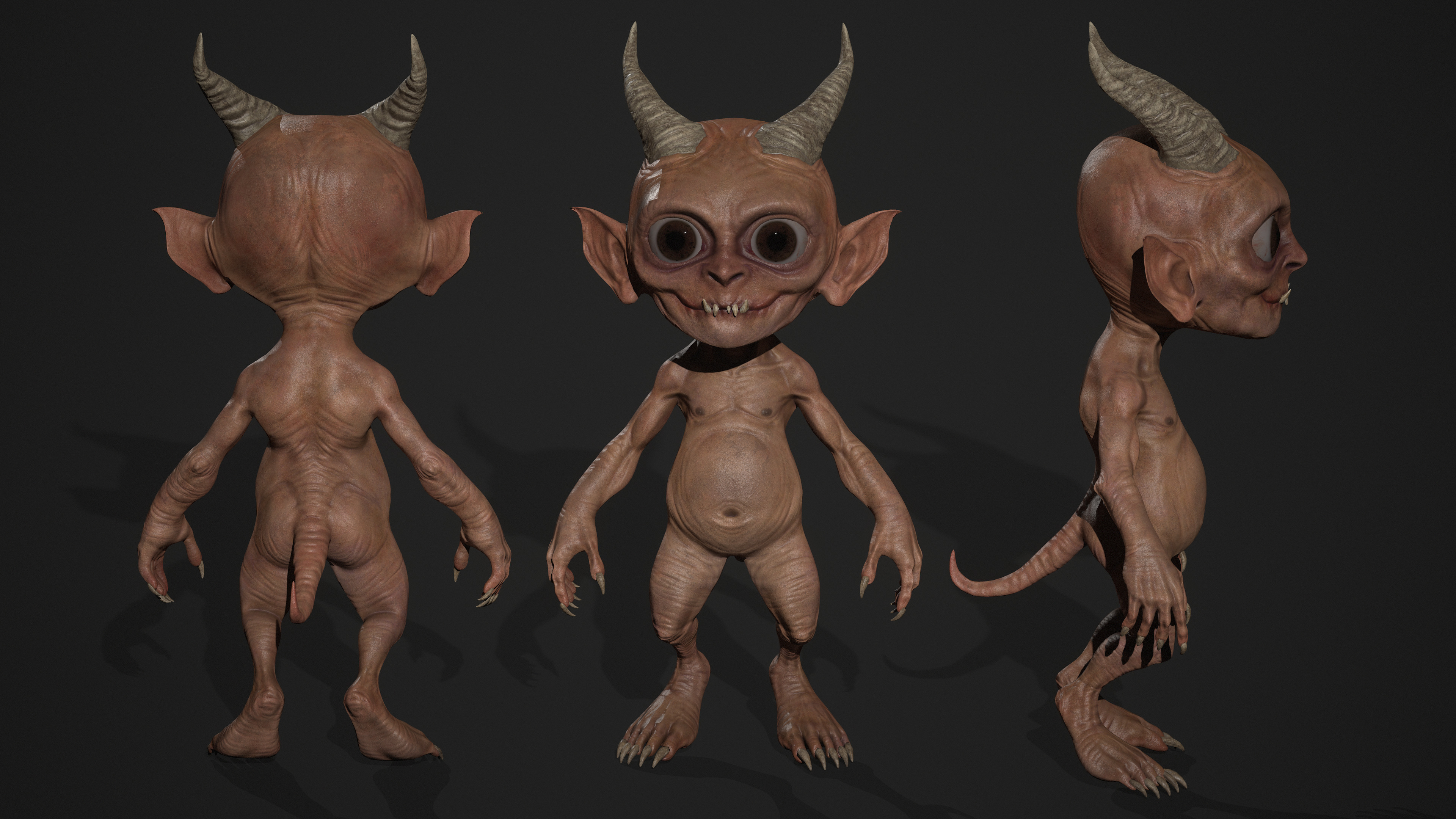 Game Ready Rigged Demon Character Free low-poly 3D model_5