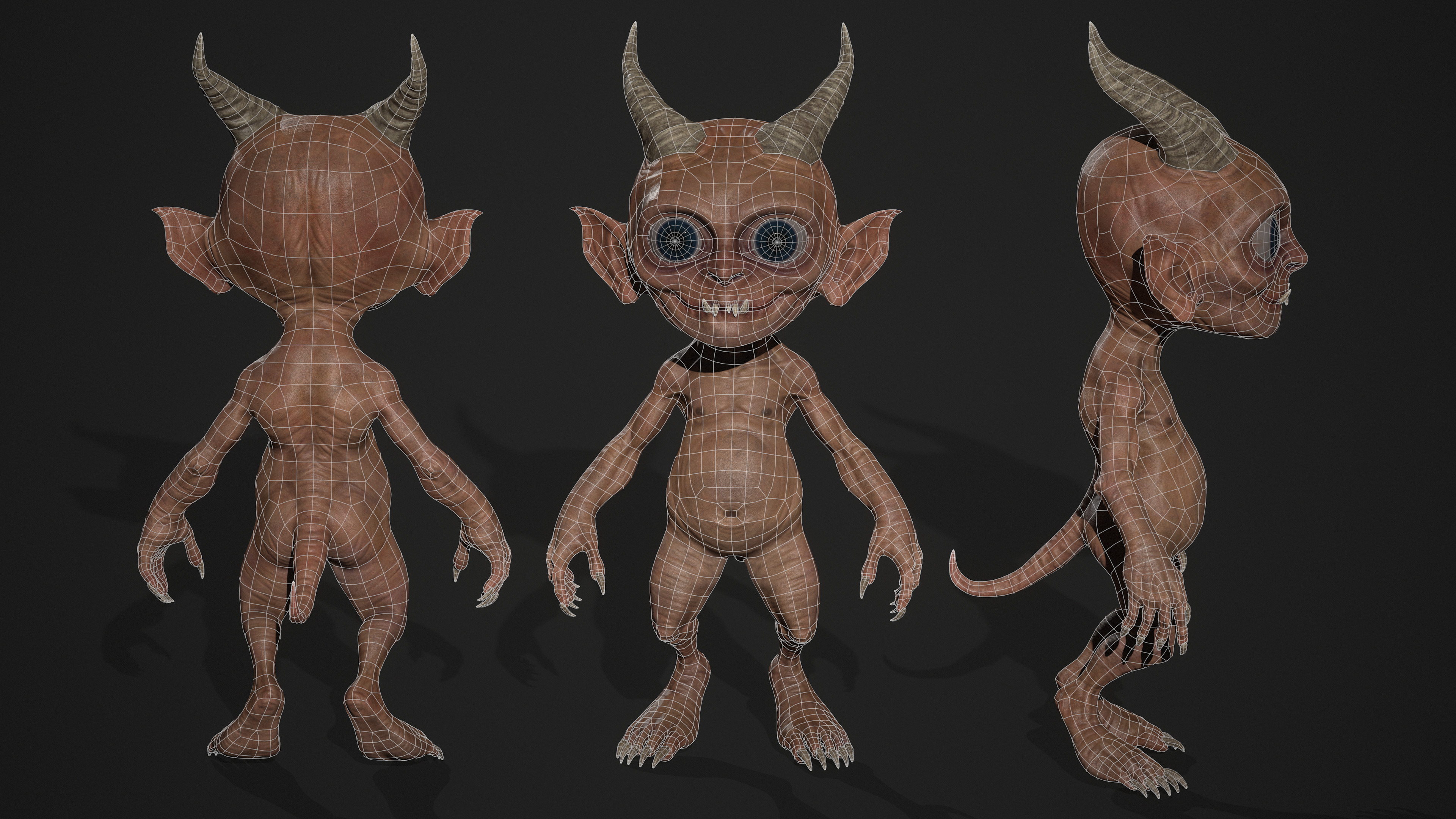 Game Ready Rigged Demon Character Free low-poly 3D model_4