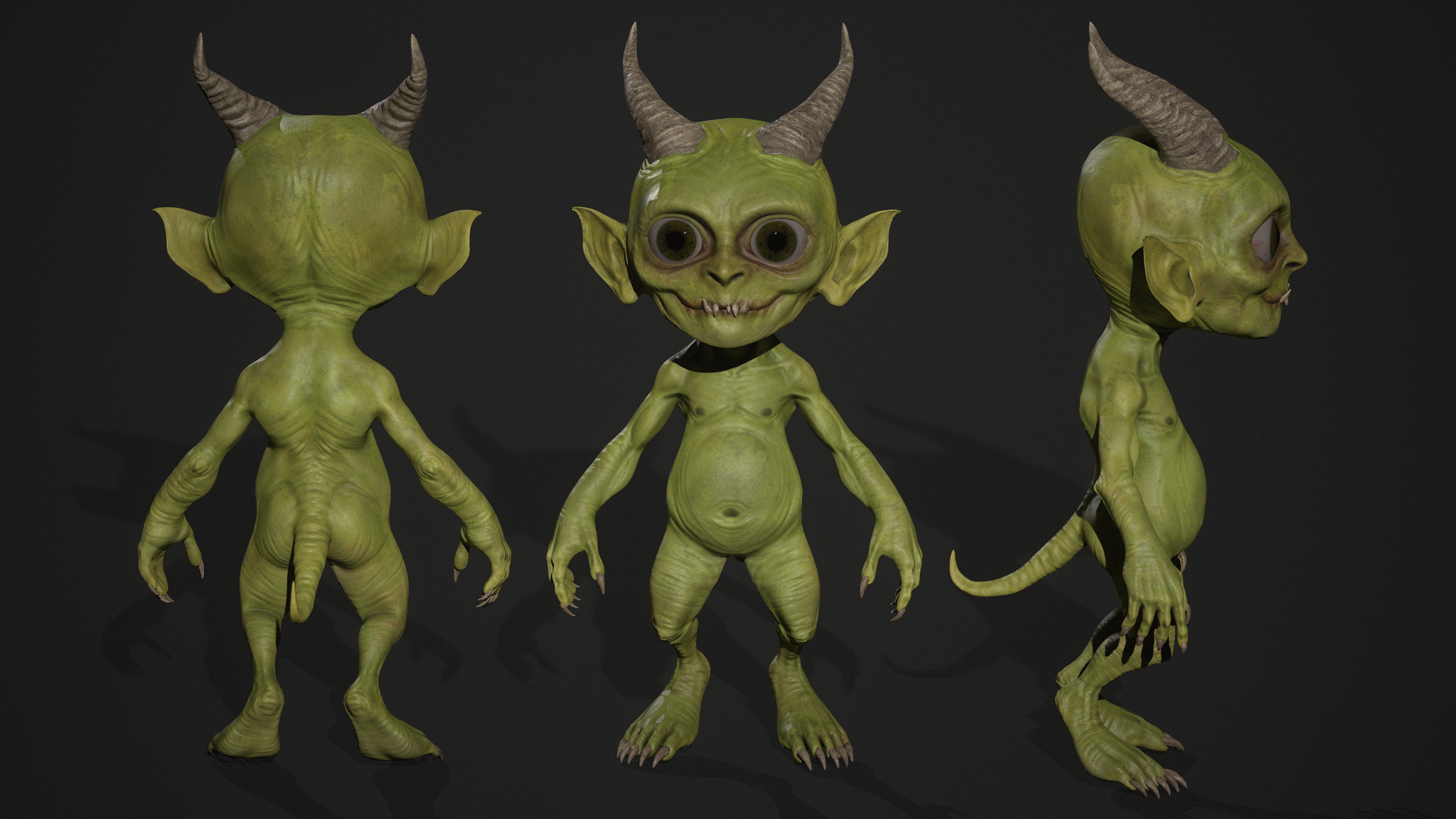 Game Ready Rigged Demon Character Free low-poly 3D model_7