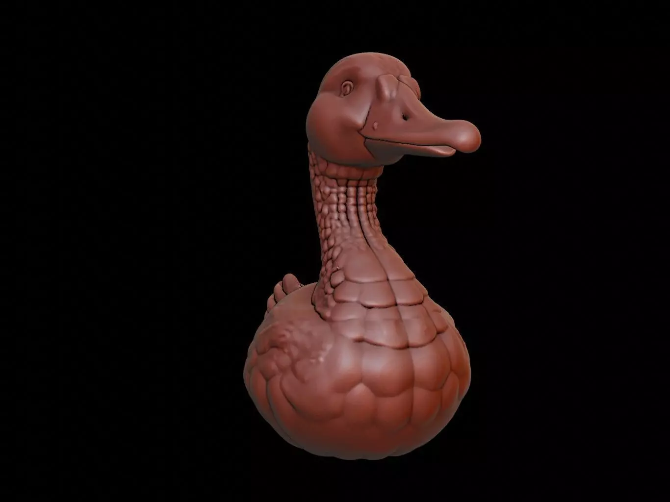 Goose Animal Bust 3D print model_0