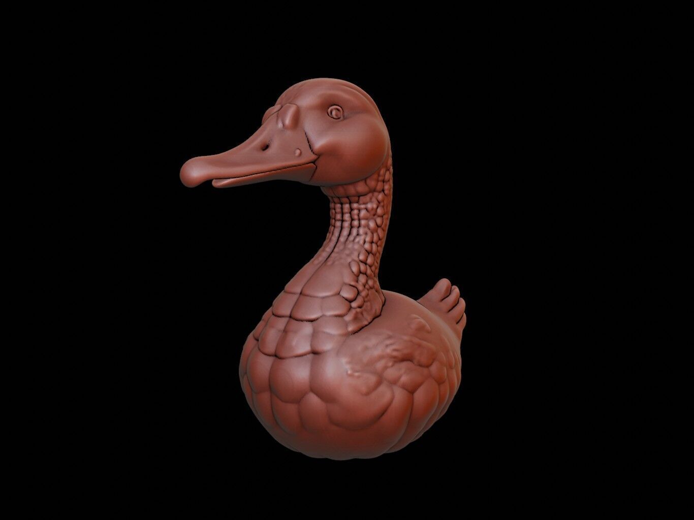 Goose Animal Bust 3D print model_1