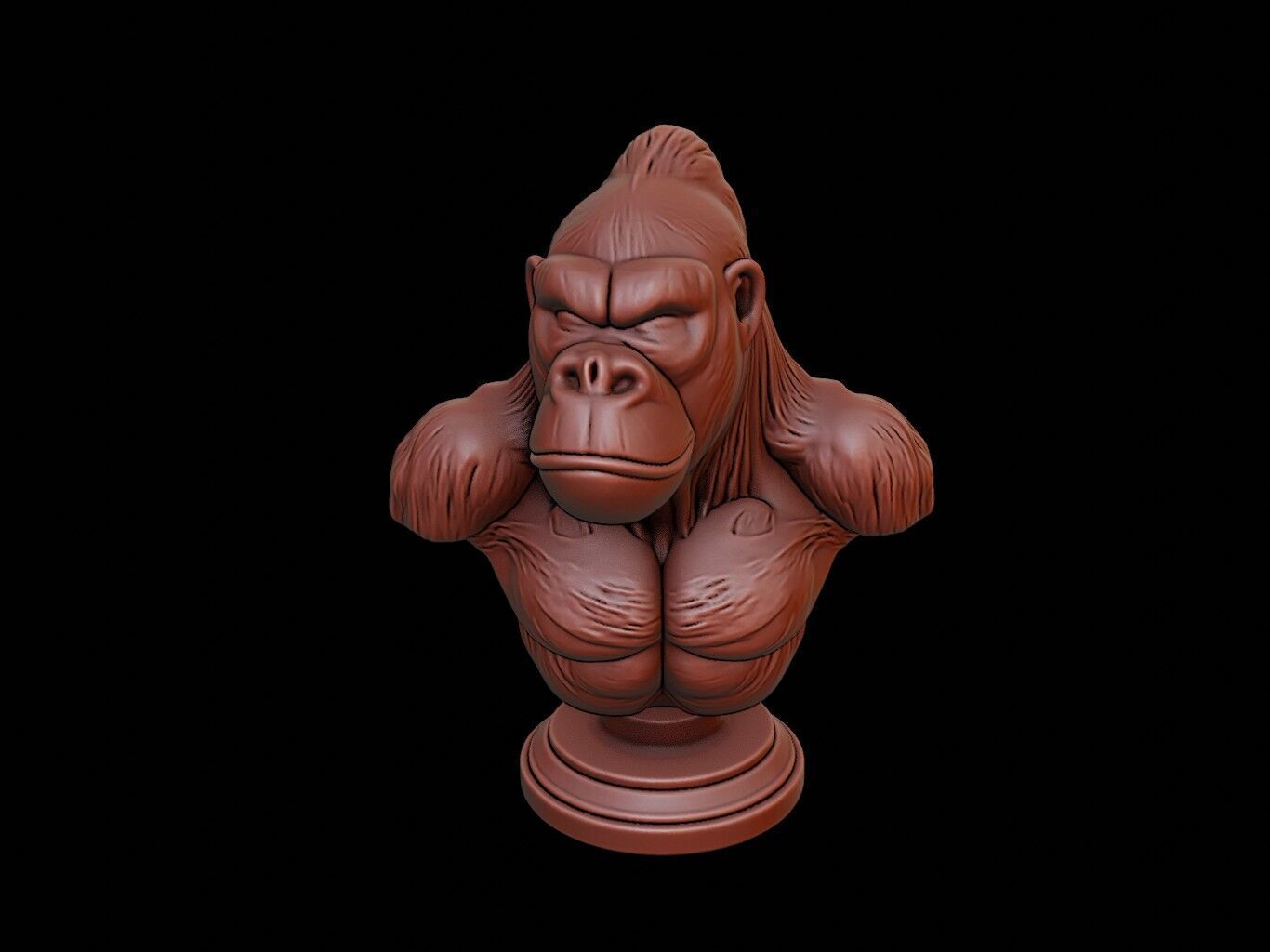 Gorilla Animal Bust 3D print model_2