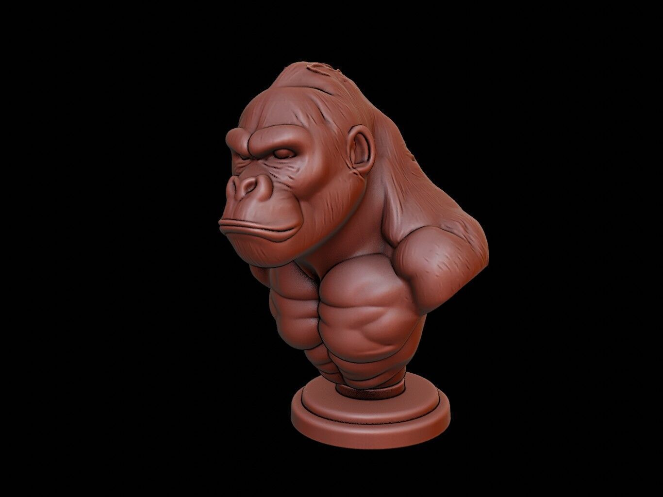 Gorilla Animal Bust 3D print model_1