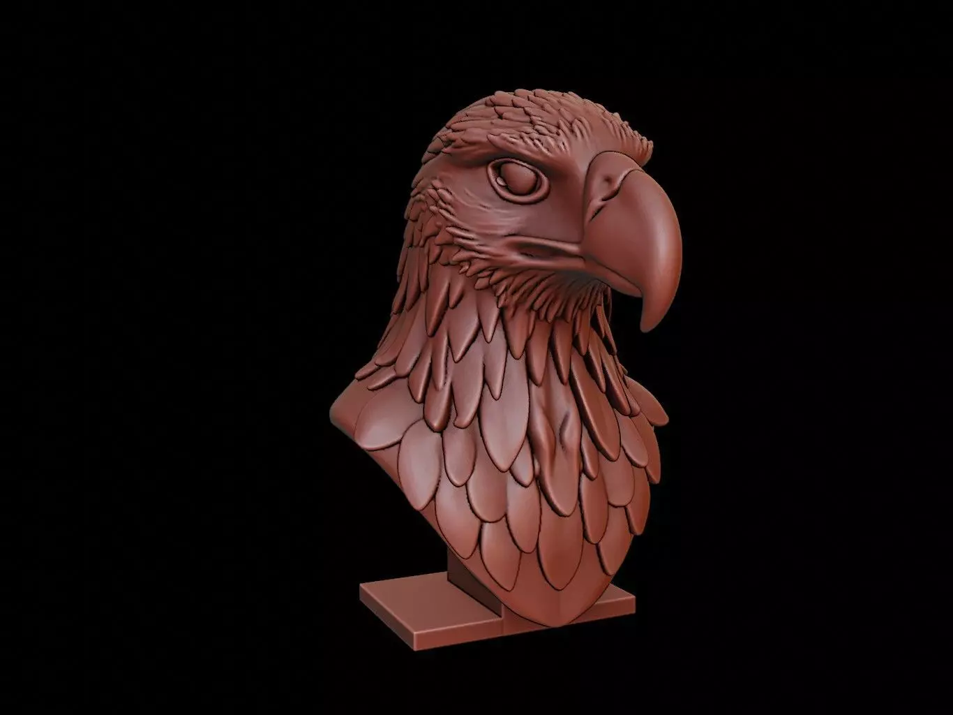 Hawk Animal Bust 3D print model_0