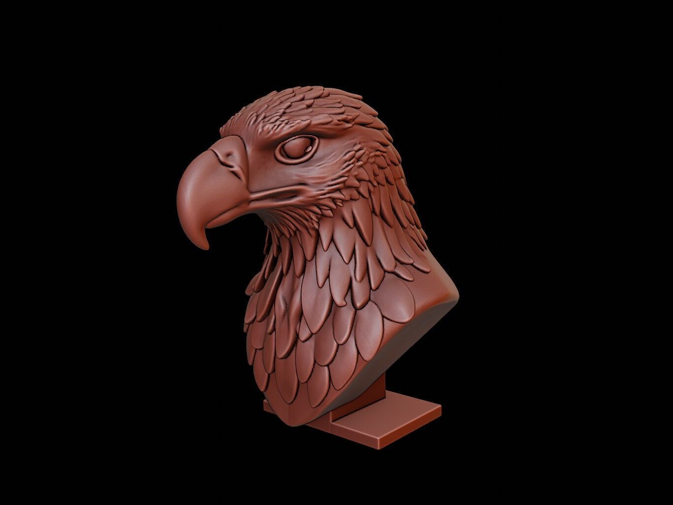 Hawk Animal Bust 3D print model_1