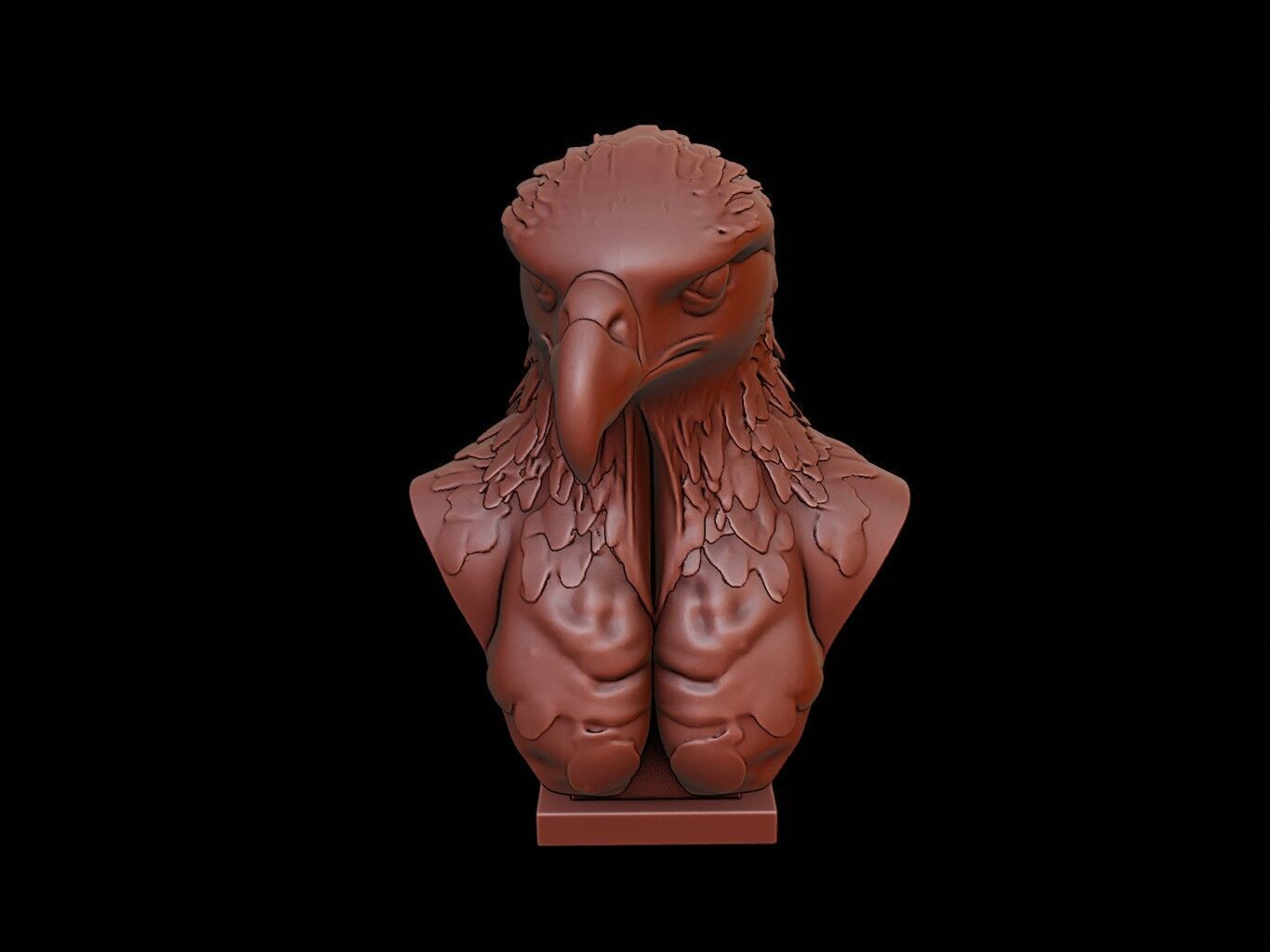 Hawk Animal Bust 3D print model_2