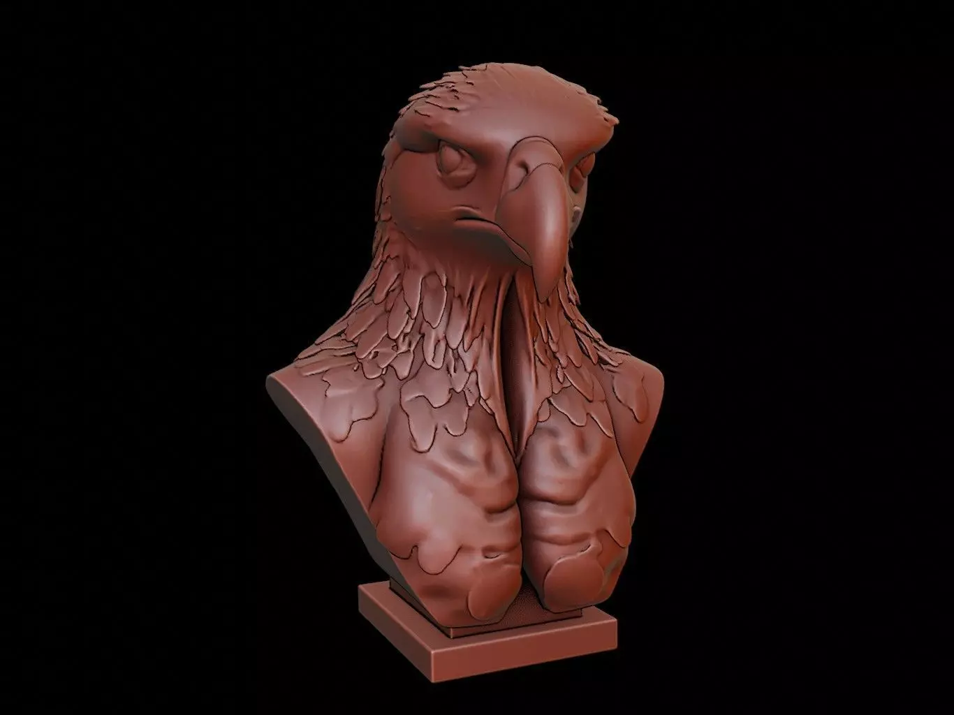 Hawk Animal Bust 3D print model_0