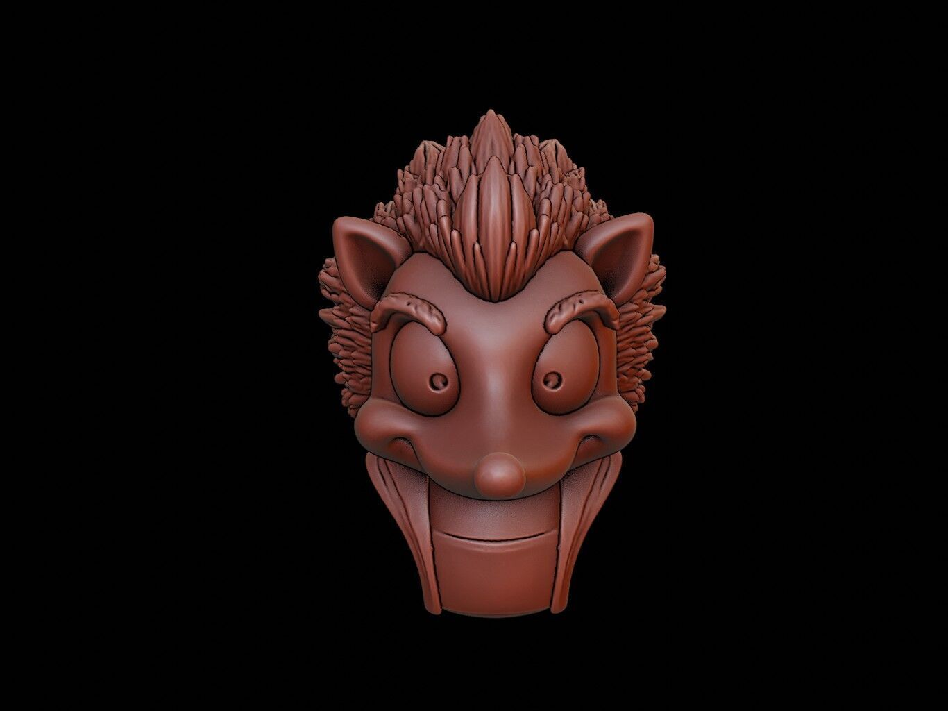 Hedgehog Animal Bust 3D print model_2