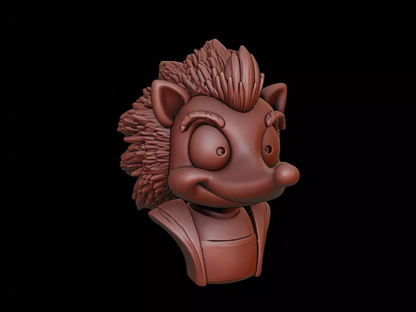 Hedgehog Animal Bust 3D print model_0