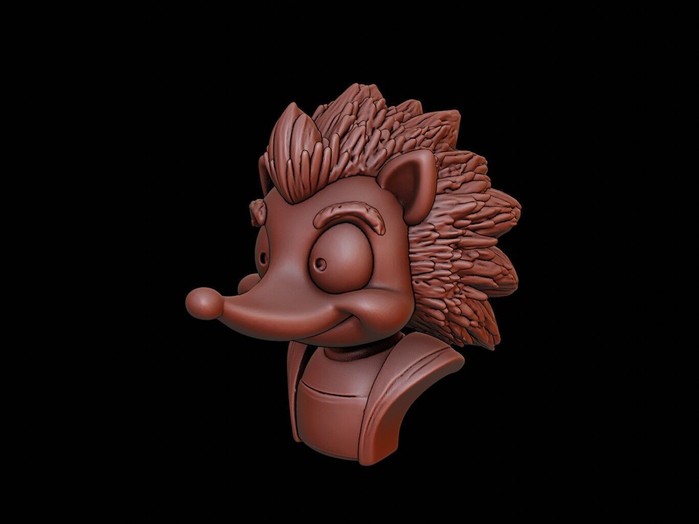 Hedgehog Animal Bust 3D print model_1