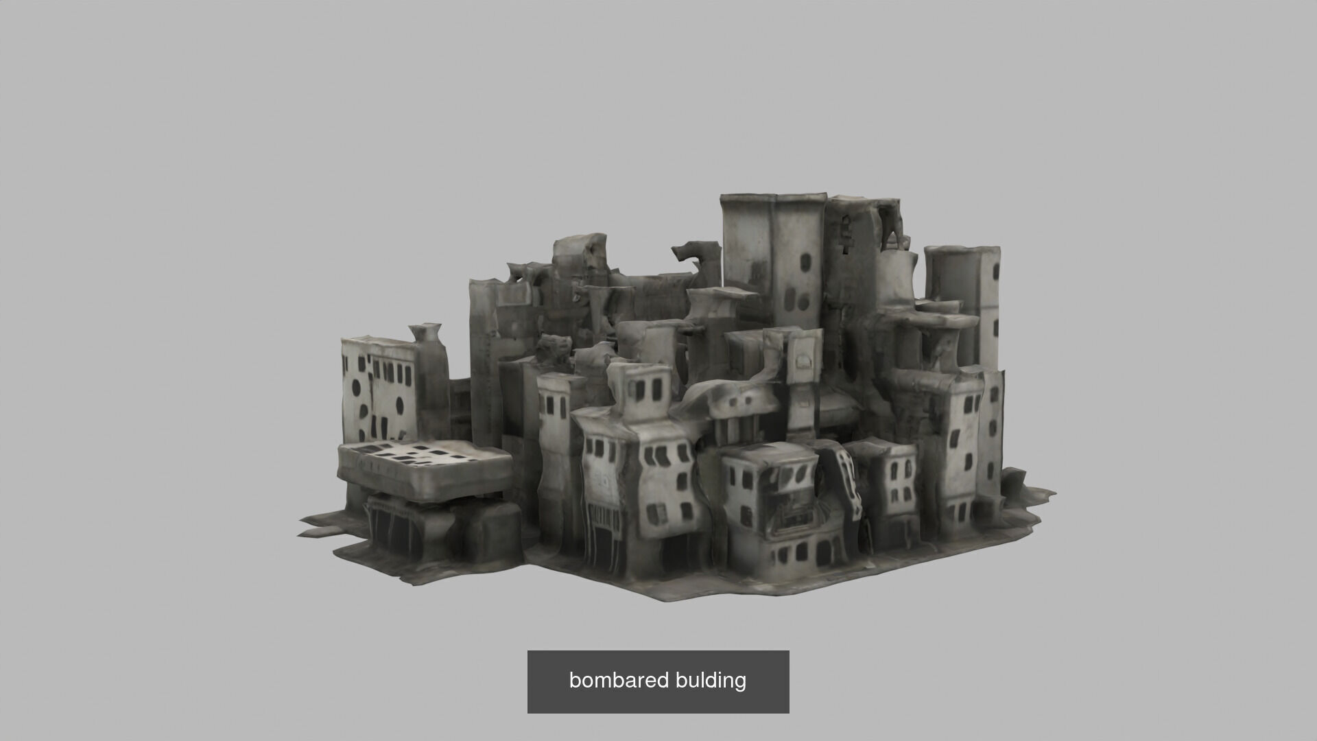 bombared buldings 06 items 3D Model Collection_11