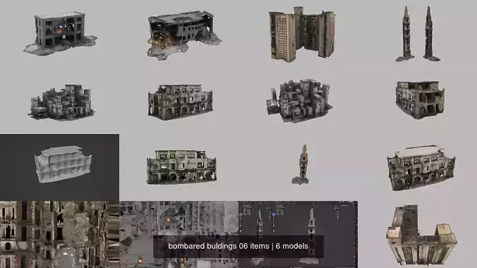 bombared buldings 06 items