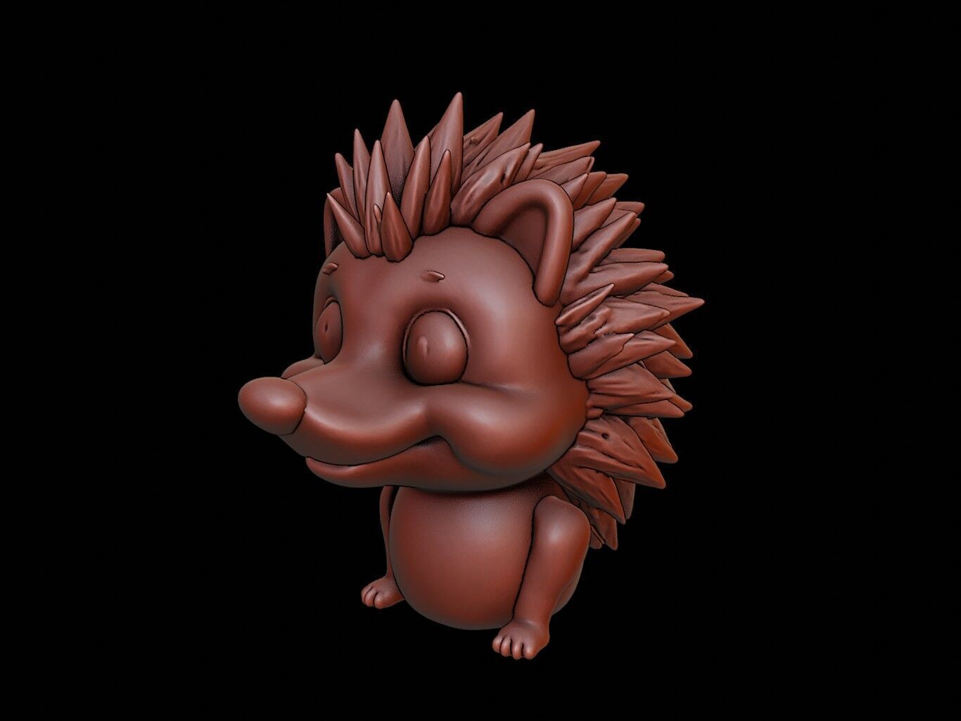 Hedgehog Animal Bust 3D print model_1