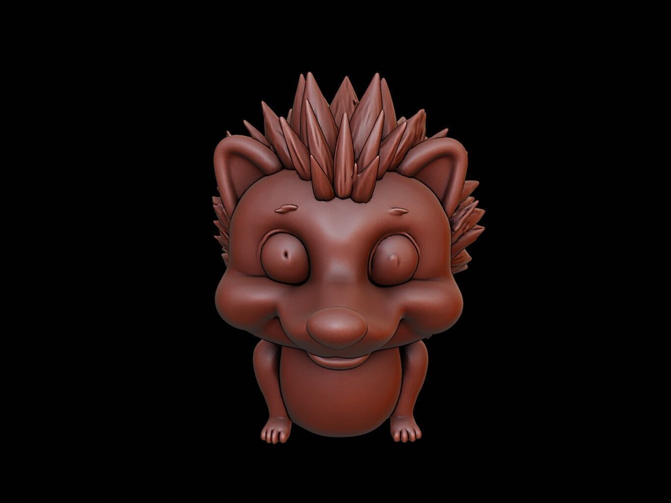 Hedgehog Animal Bust 3D print model_2