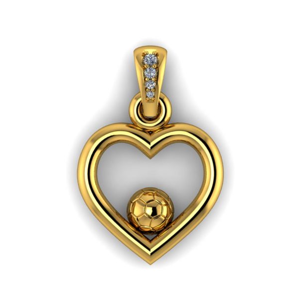 Soccer Ball Heart Pendant Necklace Charm Bracelet Jewelry 3D print model_8