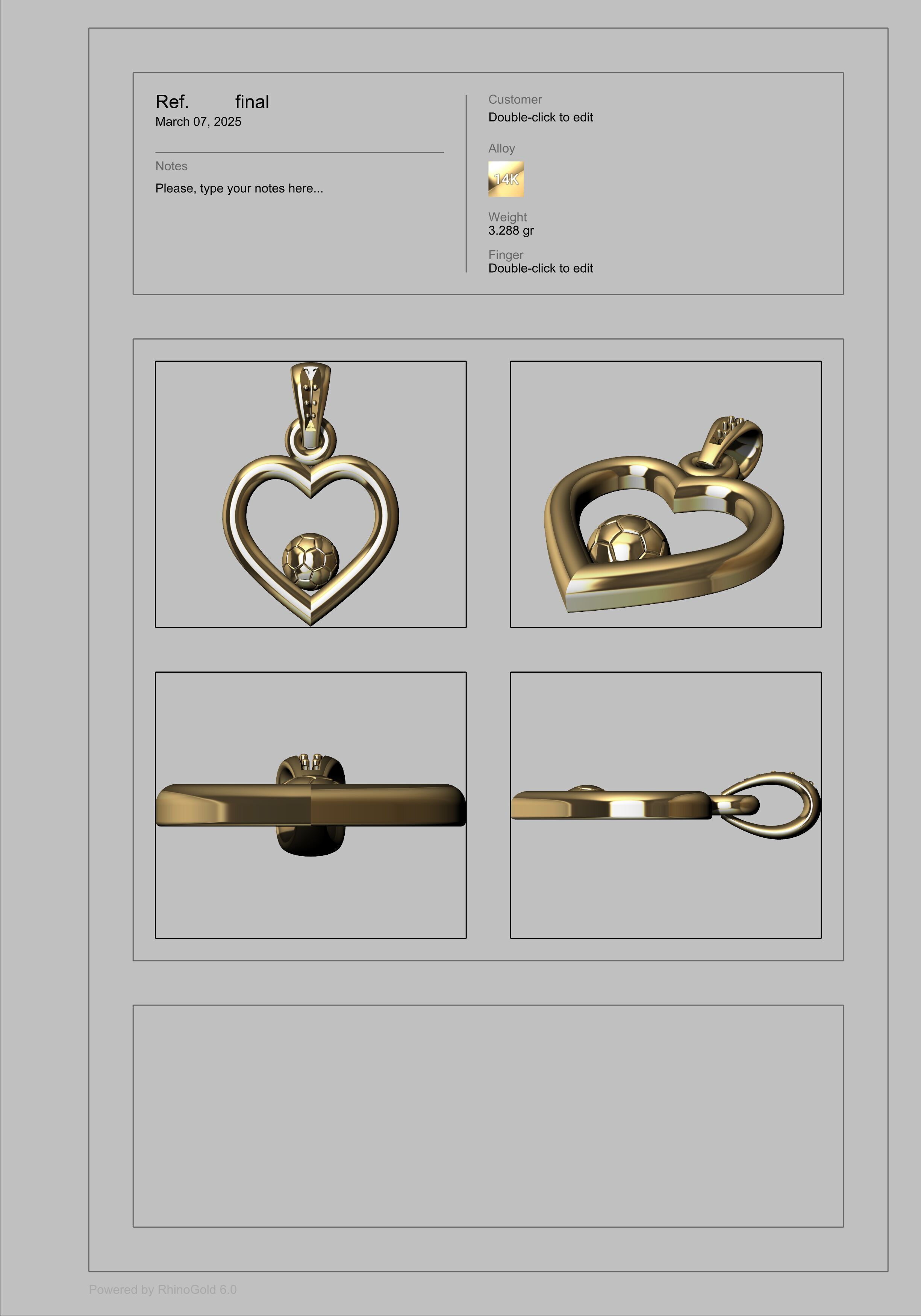 Soccer Ball Heart Pendant Necklace Charm Bracelet Jewelry 3D print model_21